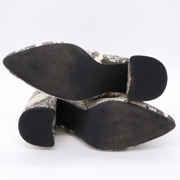 Steve Madden Snakeskin Print Ankle Booties Block Heel Side Zip Womens Sz 7.5 - Picture 8 of 10